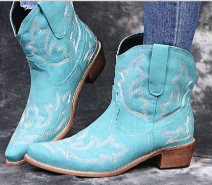 Desert Rose Embroidered Western Boots
