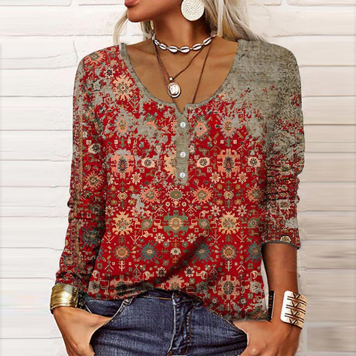 Everyday Buttoned Long Sleeve Top
