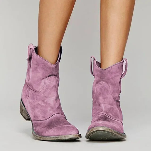 Everyday Suede Western Ankle Boots