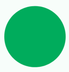 Single green circle on a white background