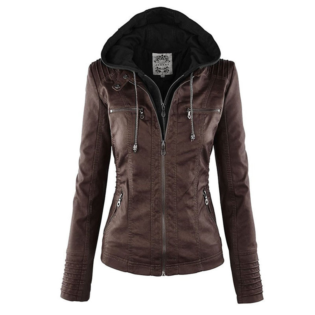 Urban Edge Hooded Faux Leather Jacket