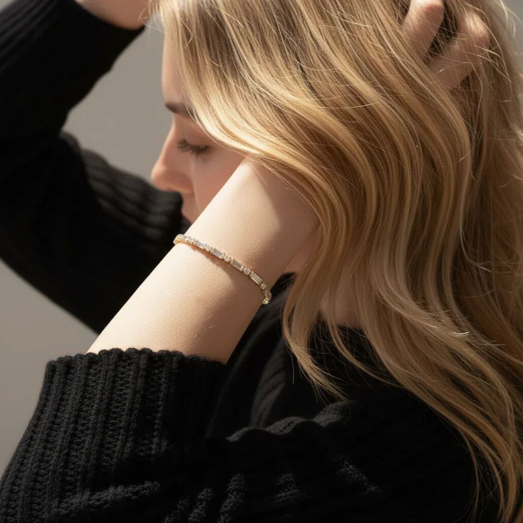 Alina Diamond Gold Line Bracelet