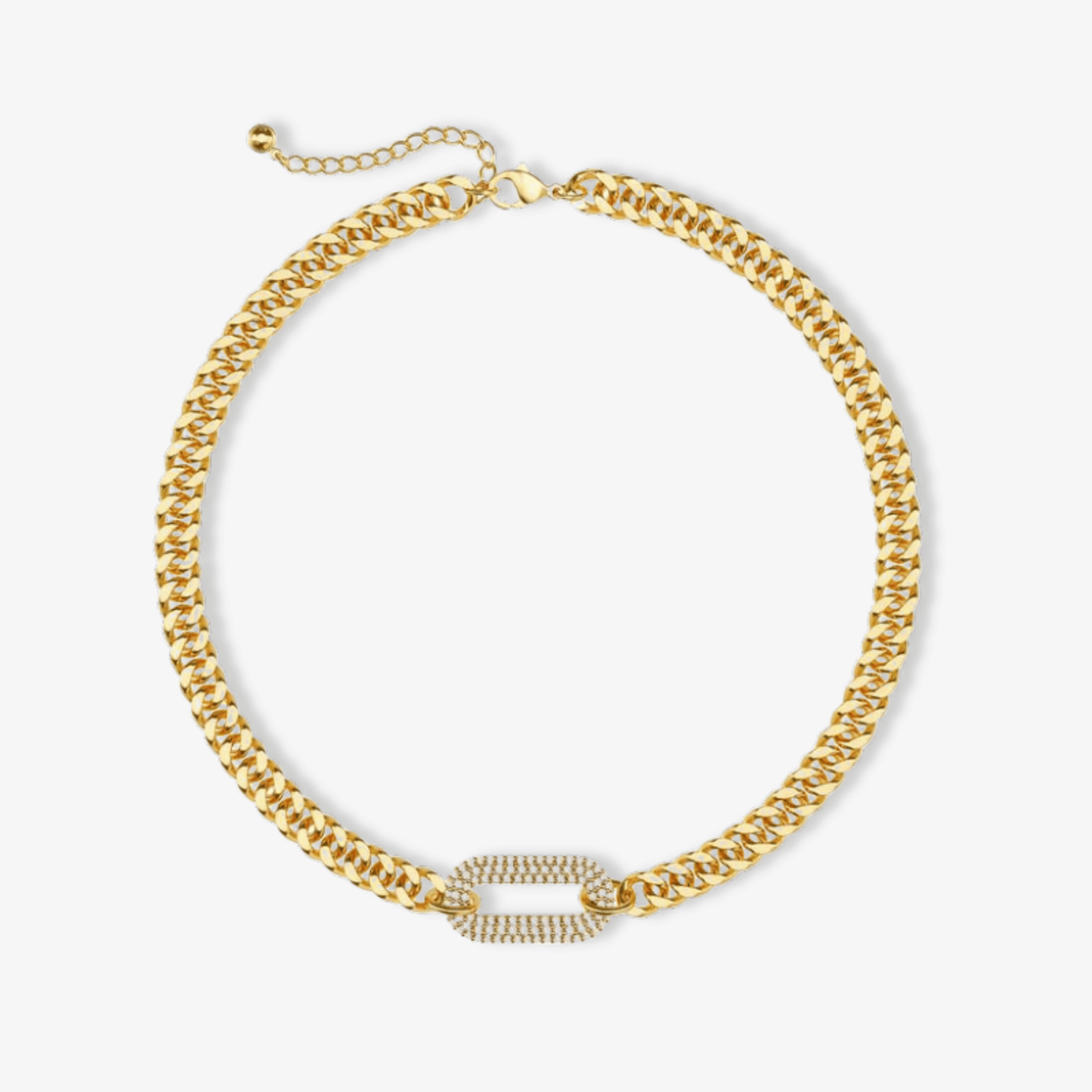 Cuban Halo Link Choker Necklace