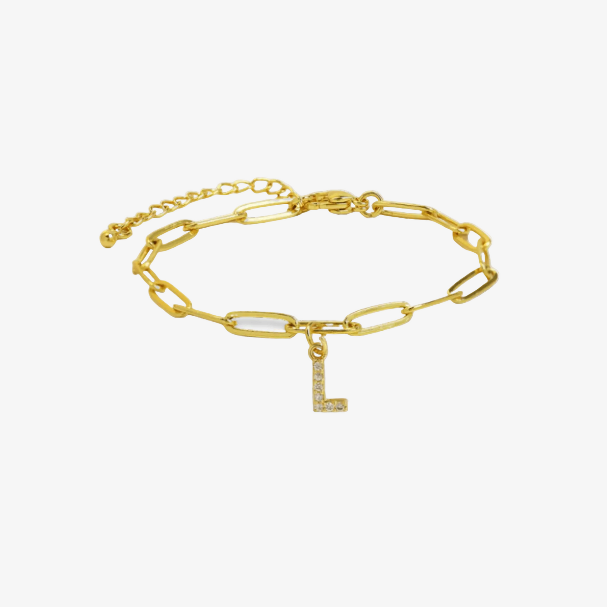 Paperclip Initial Letter Bracelet
