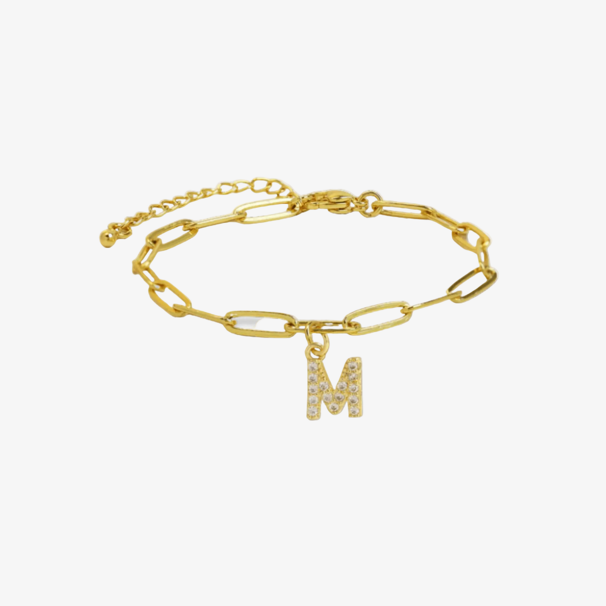 Paperclip Initial Letter Bracelet