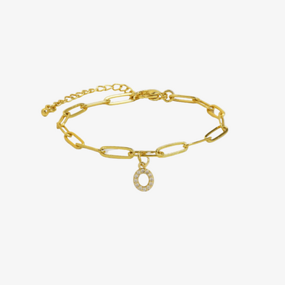 Paperclip Initial Letter Bracelet
