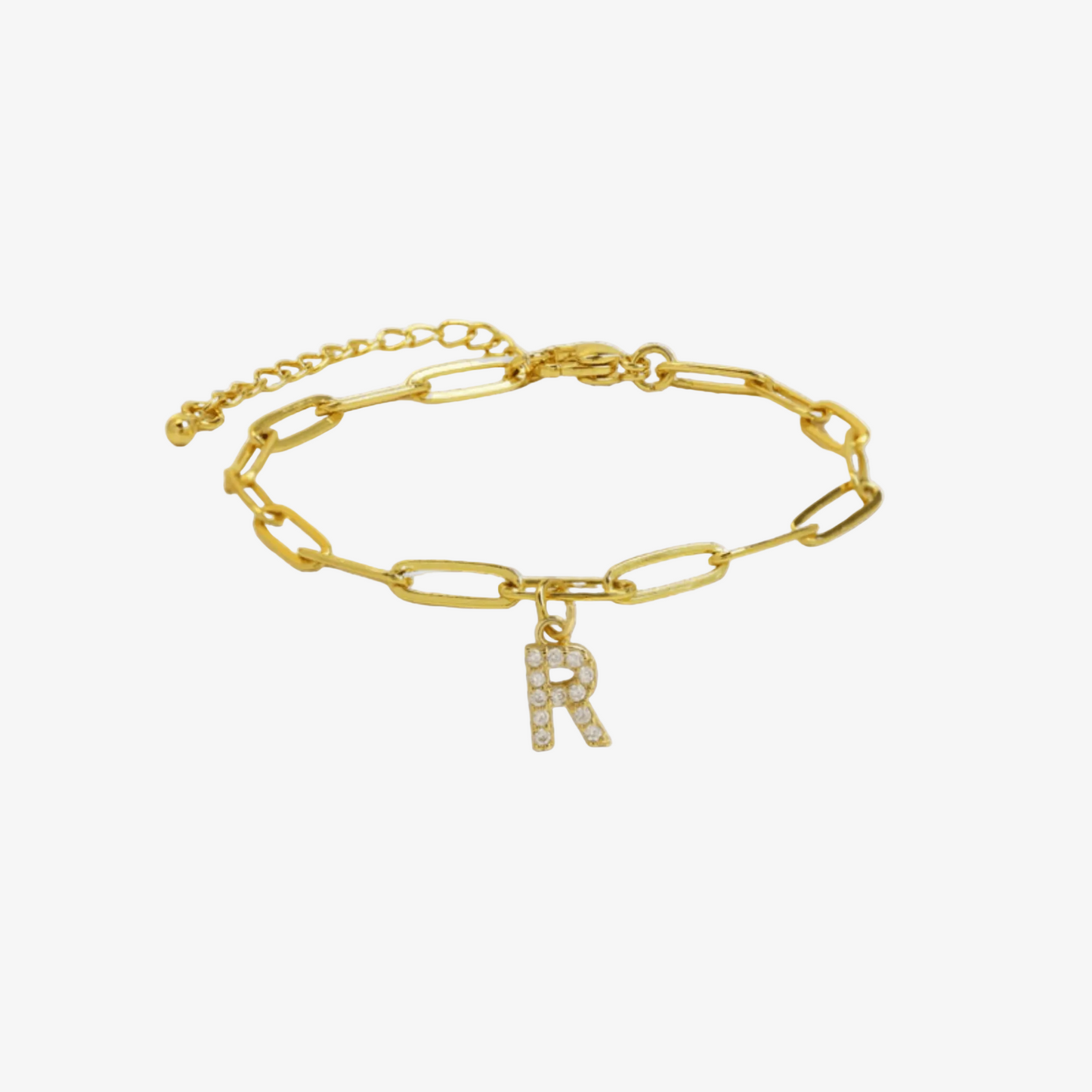 Paperclip Initial Letter Bracelet
