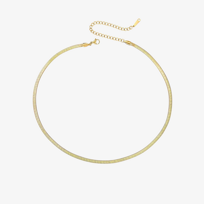 Gold Herringbone Chain Necklace