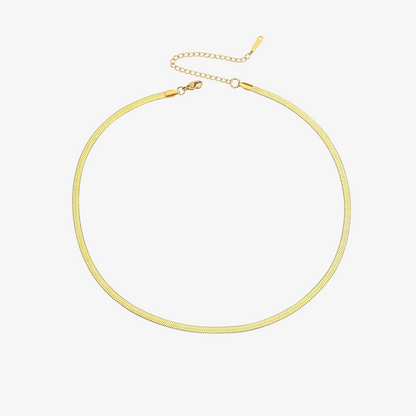 Gold Herringbone Chain Necklace