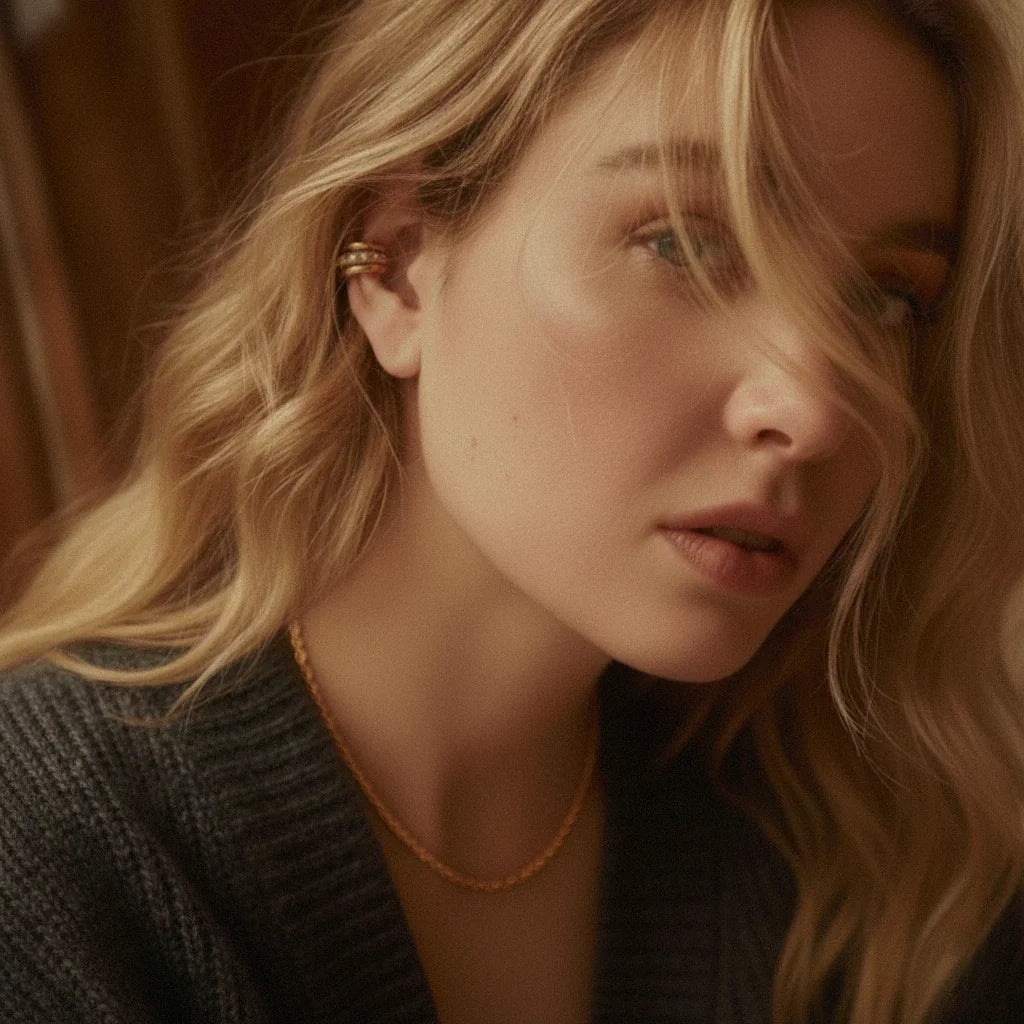 Layered Diamond Ear Cuff Earrings