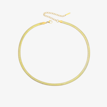 Gold Herringbone Chain Necklace