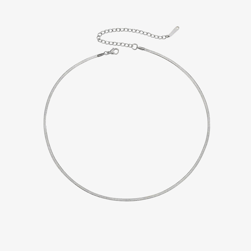 Gold Herringbone Chain Necklace