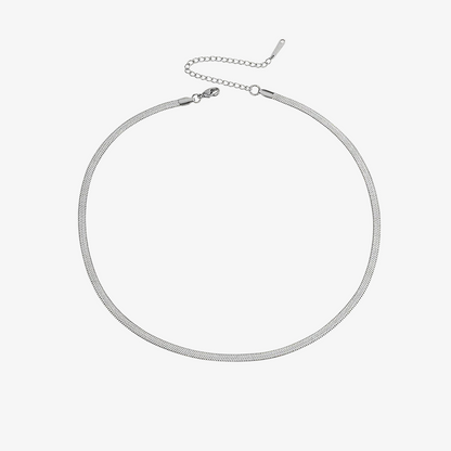 Gold Herringbone Chain Necklace