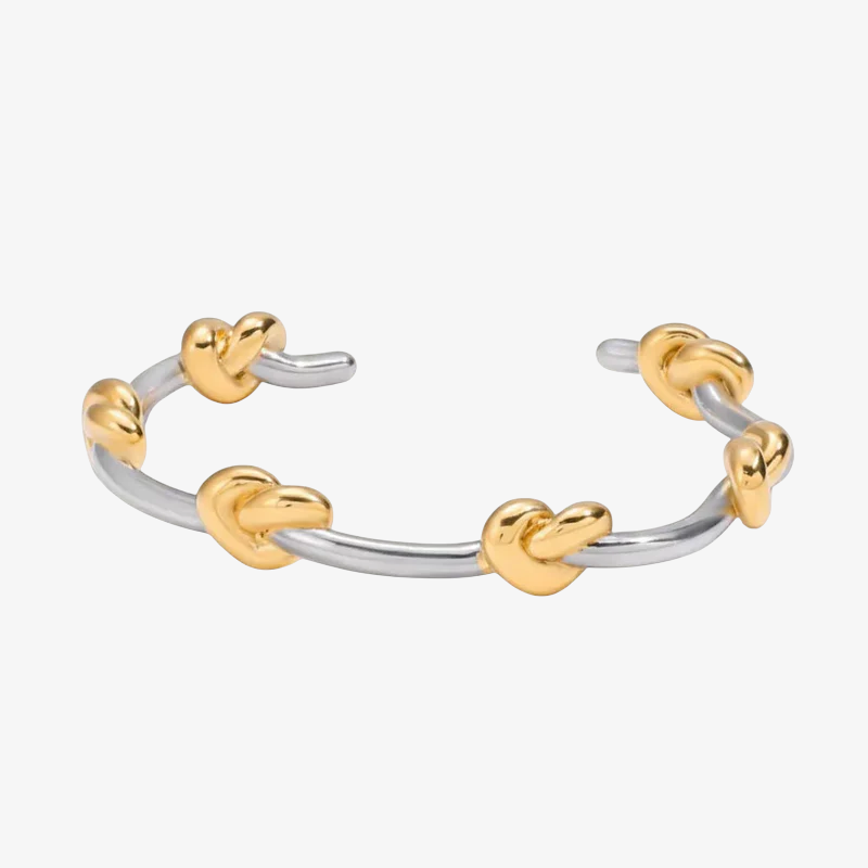 Two Tone Knot Bangle Bracelet