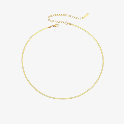 Gold Herringbone Chain Necklace