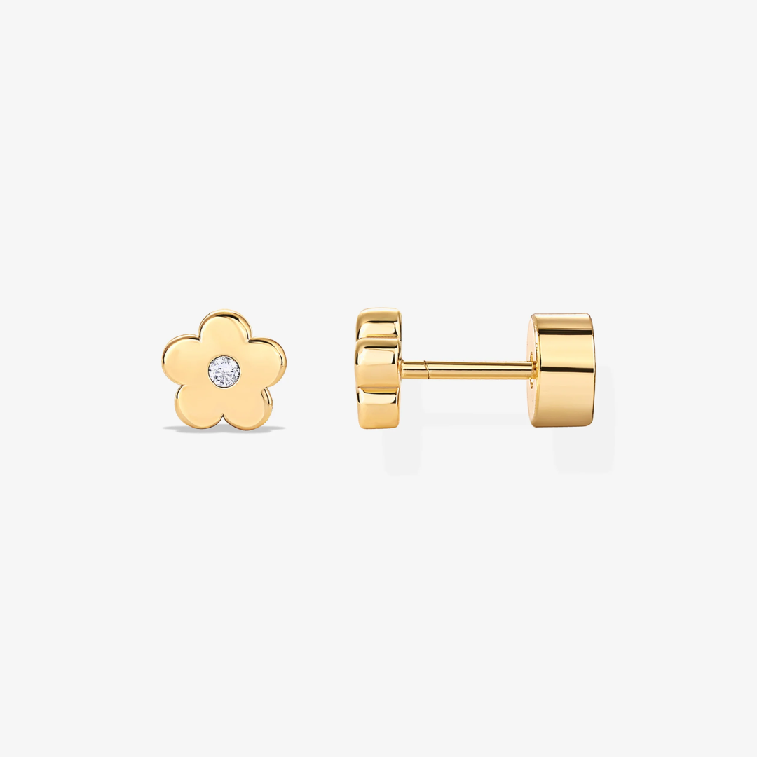 Tiny Bloom Flat Back Stud Earrings