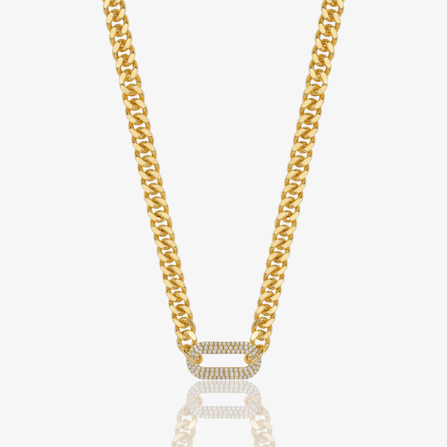 Cuban Halo Link Choker Necklace