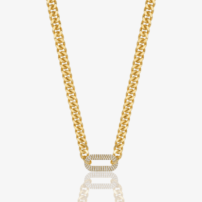 Cuban Halo Link Choker Necklace