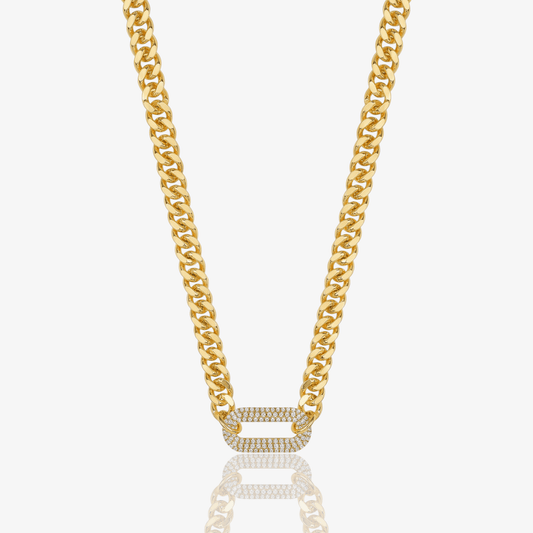 Cuban Halo Link Choker Necklace