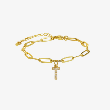 Paperclip Initial Letter Bracelet
