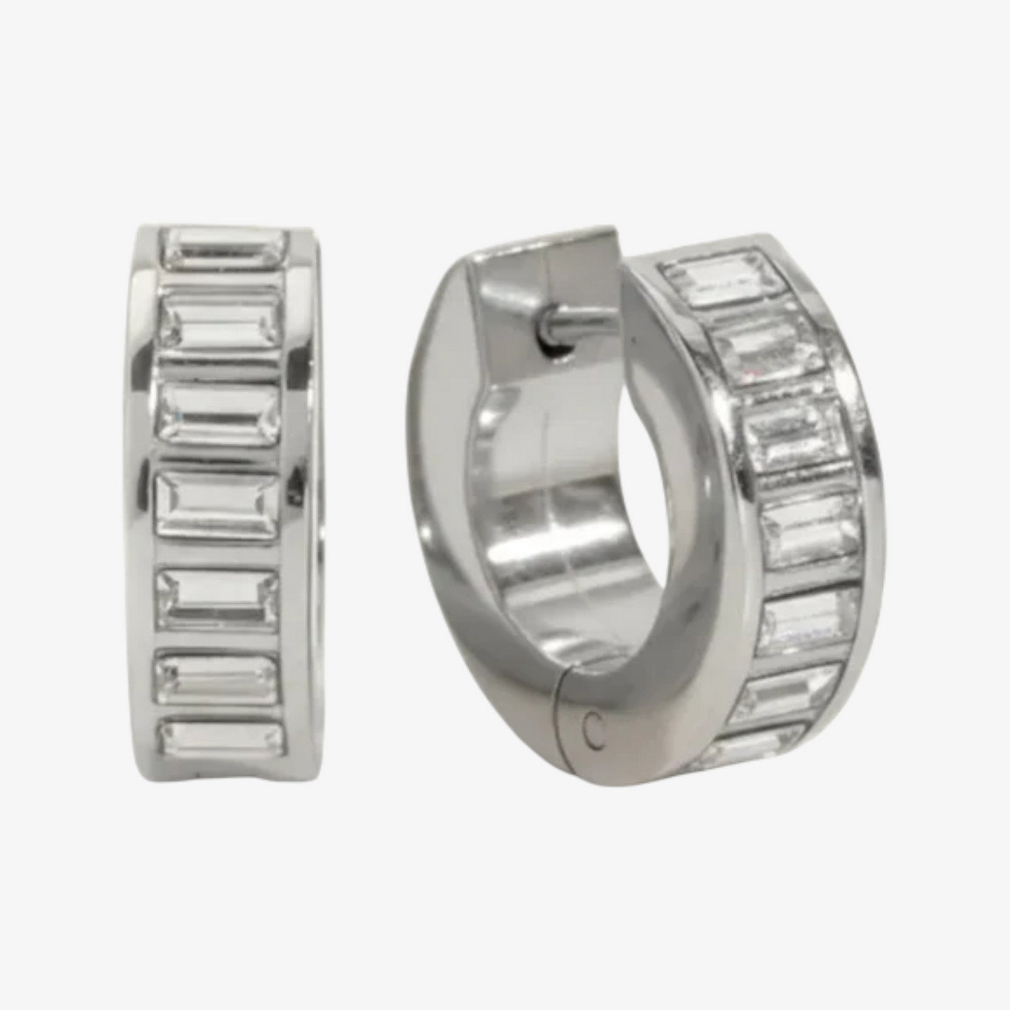 Sloane Baguette Huggies Earrings