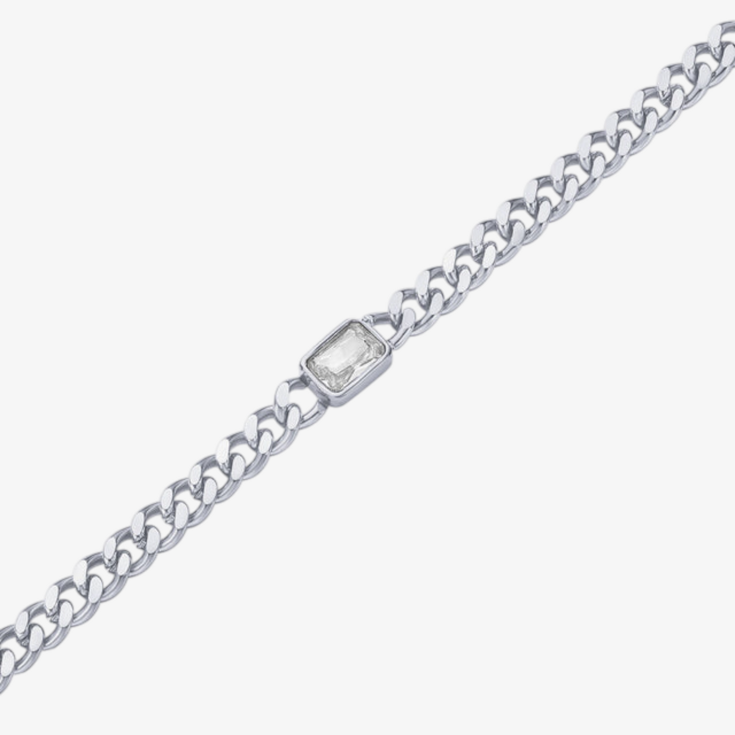Cubic Zirconia Link Chain Necklace