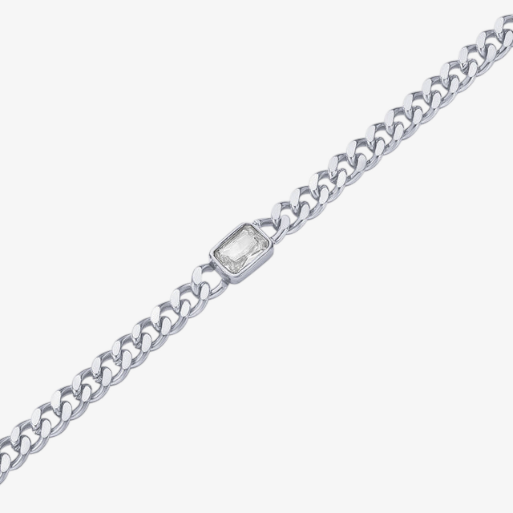 Cubic Zirconia Link Chain Necklace