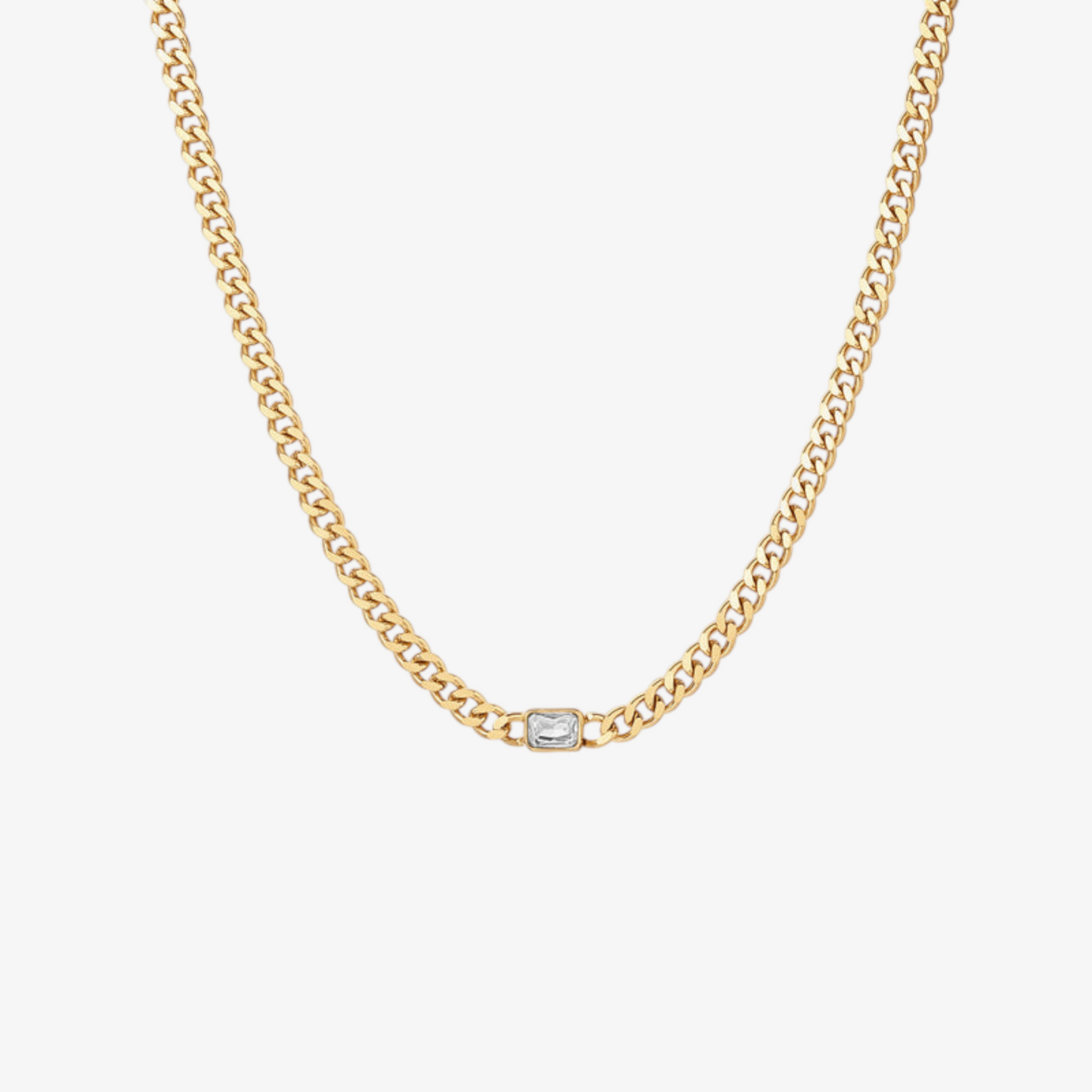 Cubic Zirconia Link Chain Necklace