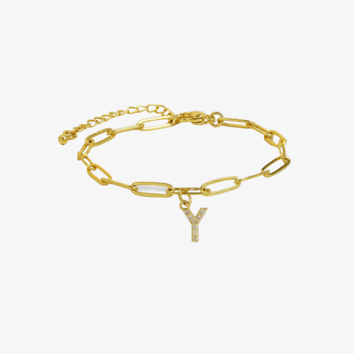 Paperclip Initial Letter Bracelet