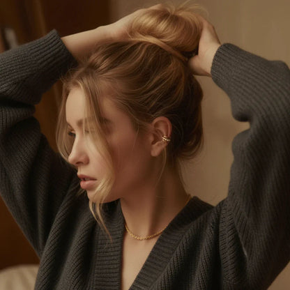 Layered Diamond Ear Cuff Earrings