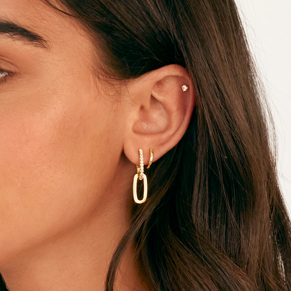 Paperclip Link Hoop Earrings