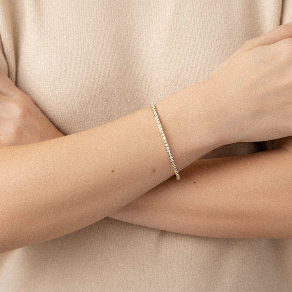 Diamond Gold Bangle Bracelet