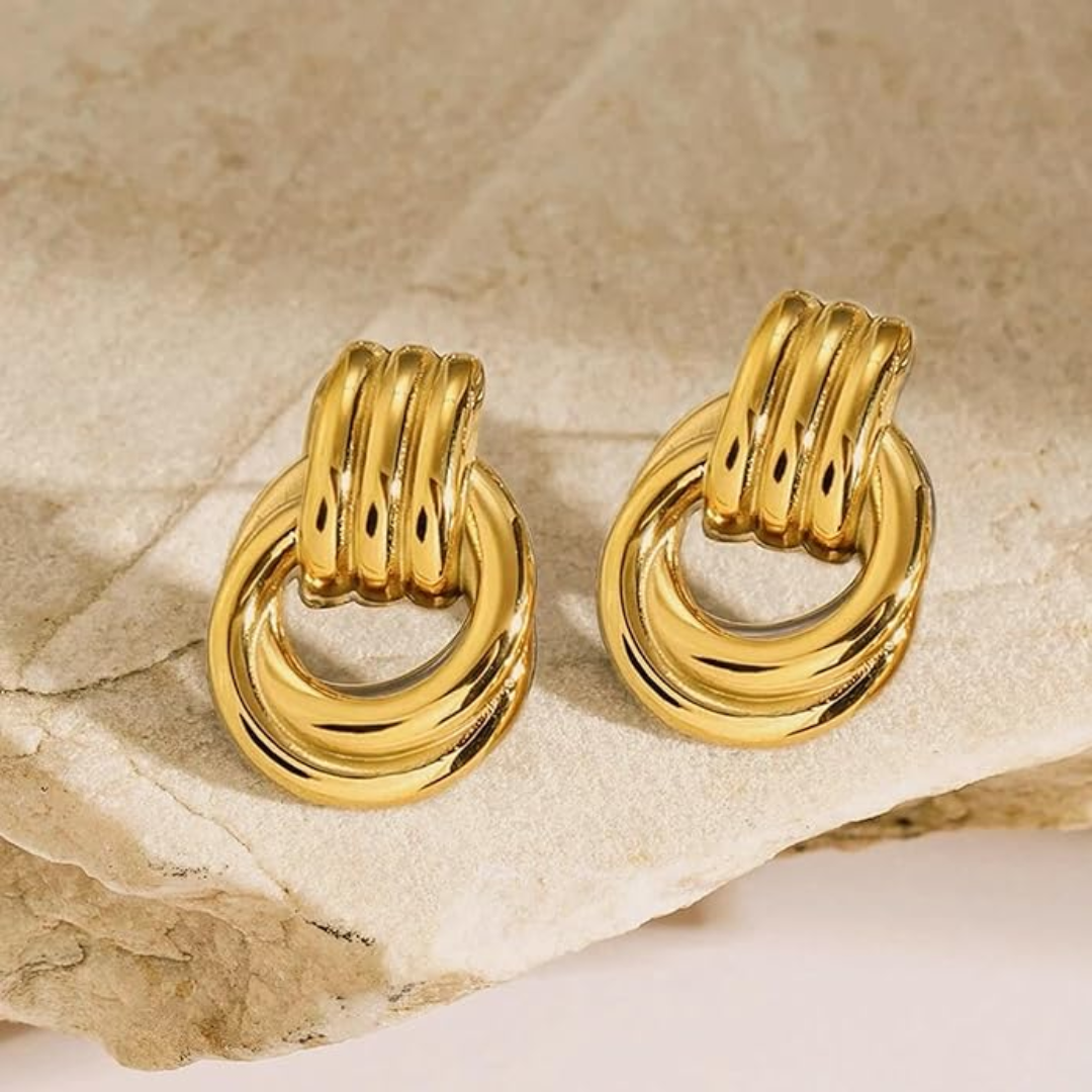Gold Knot Hoop Earrings