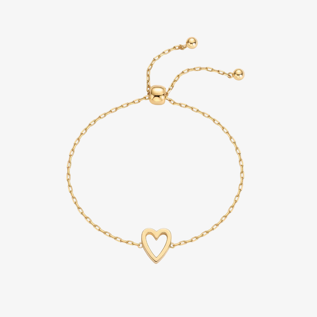 Heart Duo Charm Solitaire Bracelet Set