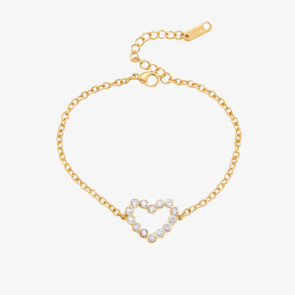 Elara Diamond Heart Gold Bracelet