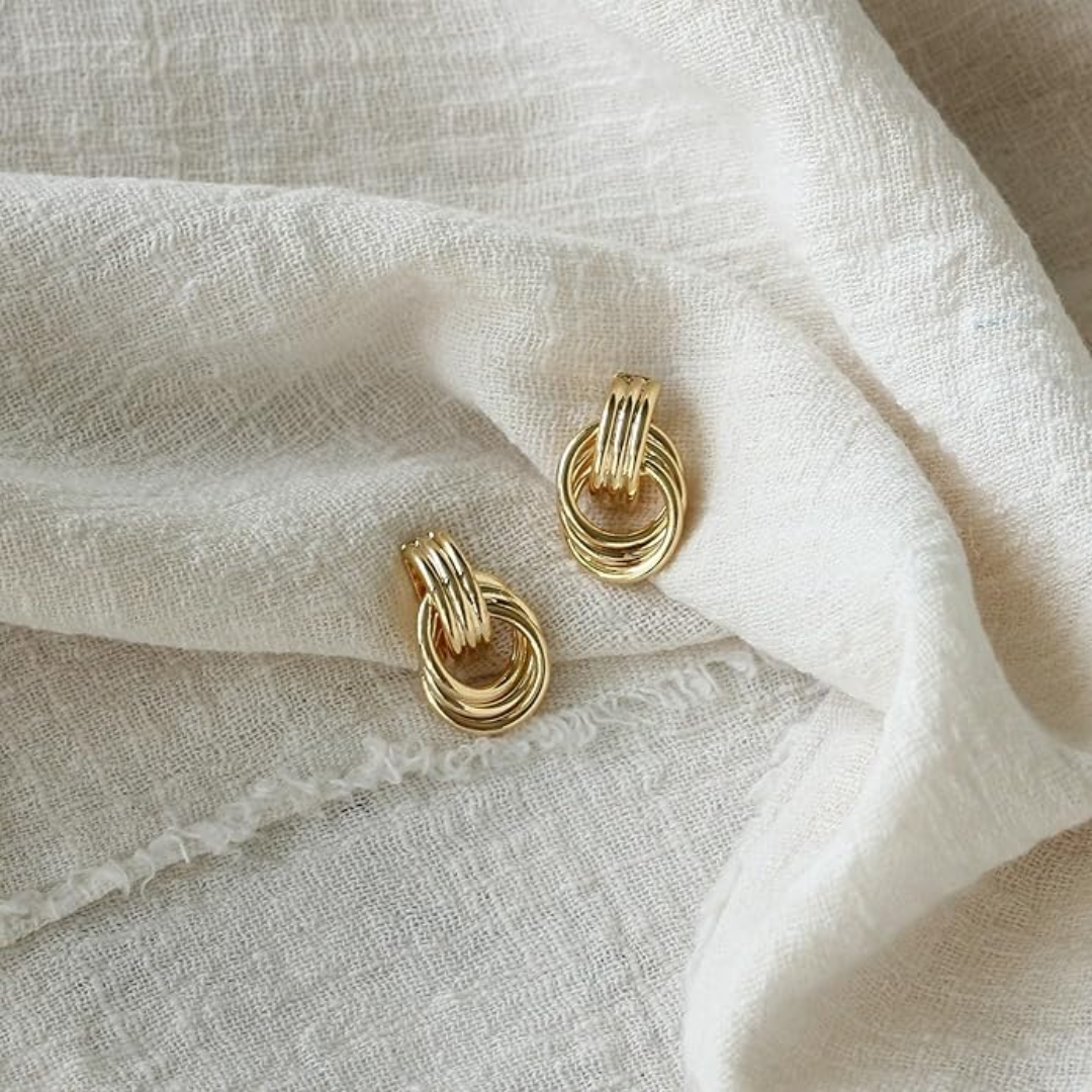 Gold Knot Hoop Earrings