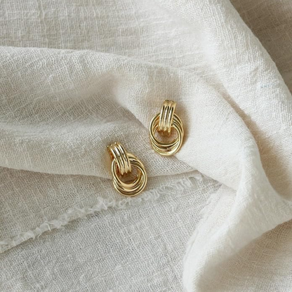 Gold Knot Hoop Earrings