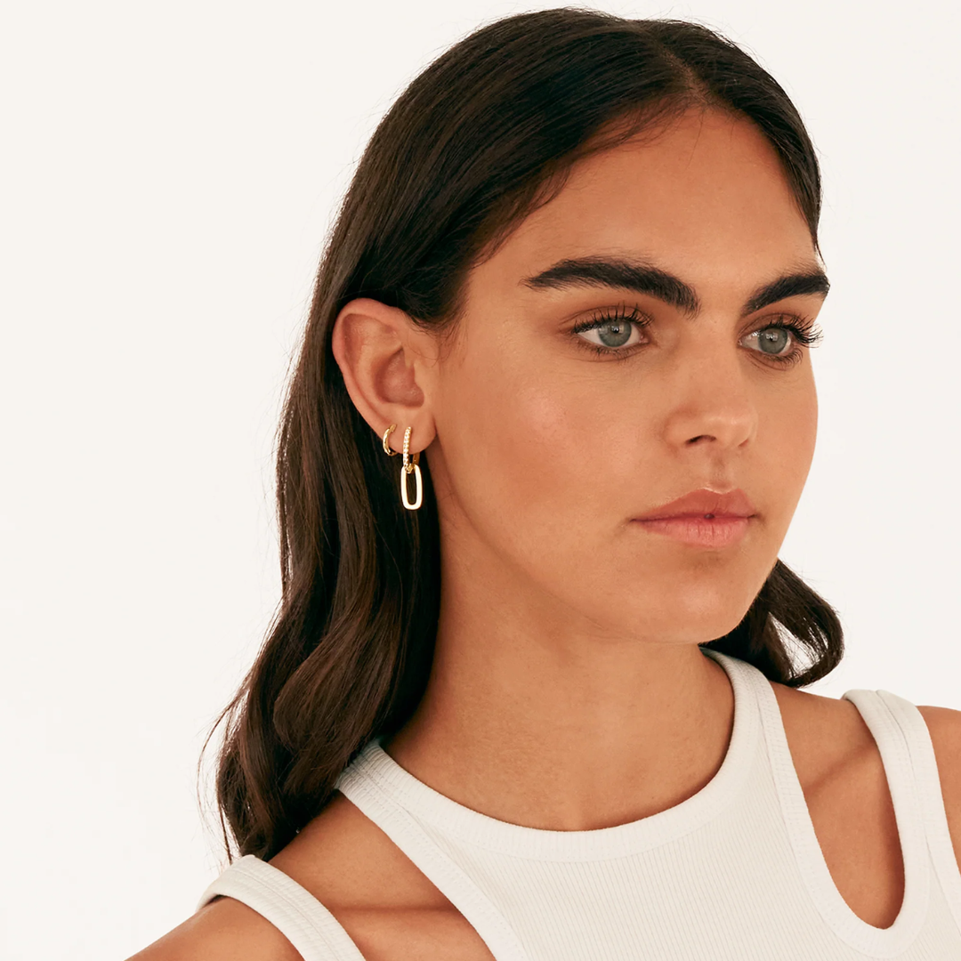 Paperclip Link Hoop Earrings