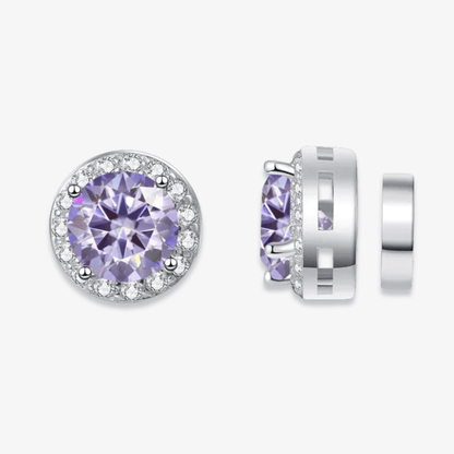 Magnetic Round Moissanite Earrings