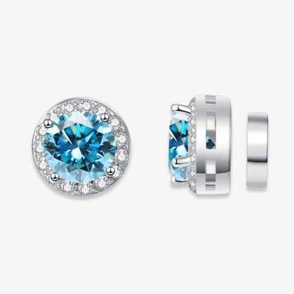 Magnetic Round Moissanite Earrings