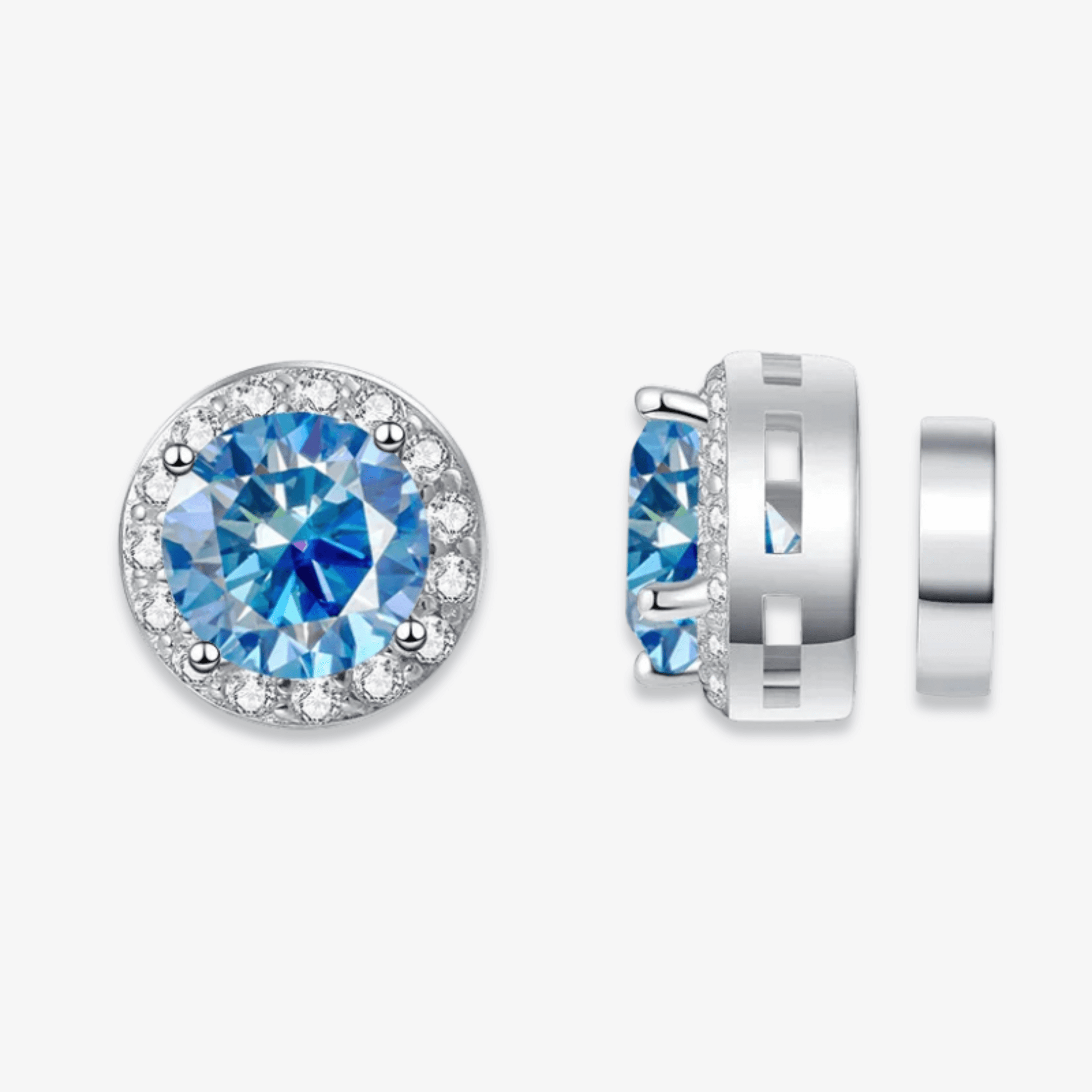 Magnetic Round Moissanite Earrings