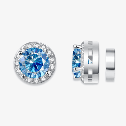 Magnetic Round Moissanite Earrings