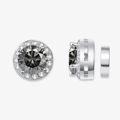 Magnetic Round Moissanite Earrings