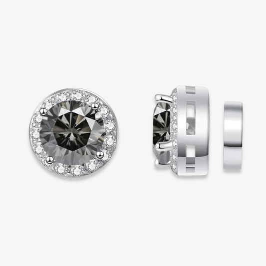 Magnetic Round Moissanite Earrings