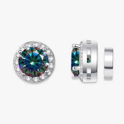 Magnetic Round Moissanite Earrings