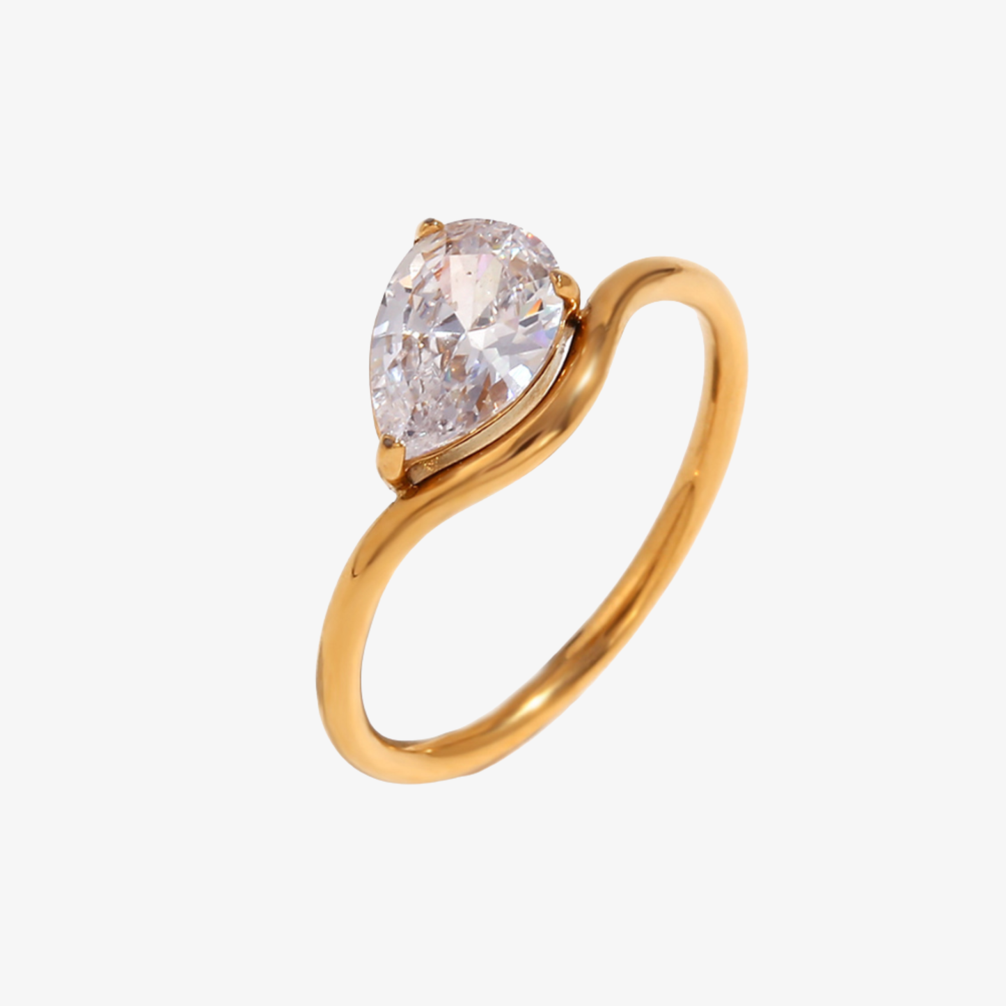 Ripple Diamond Gold Ring