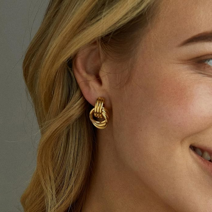 Gold Knot Hoop Earrings