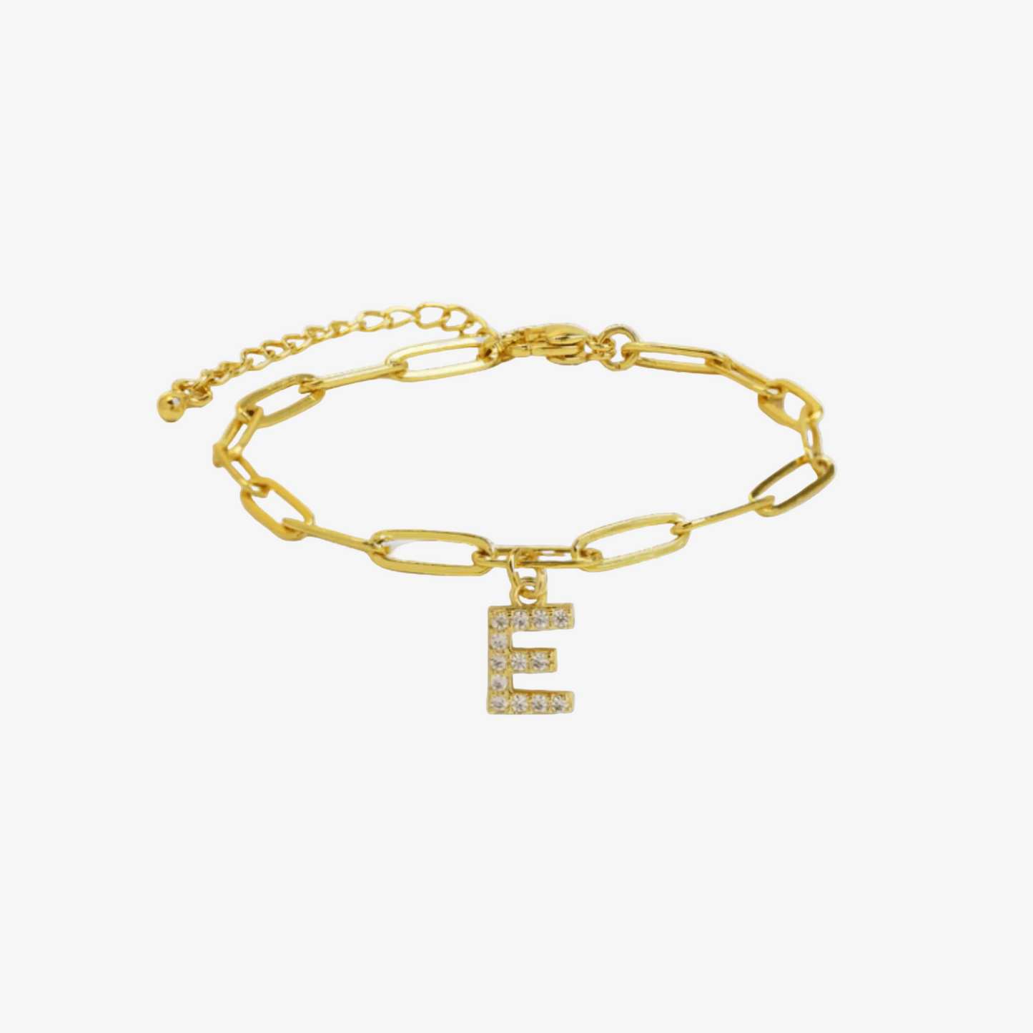 Paperclip Initial Letter Bracelet