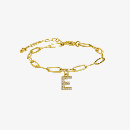 Paperclip Initial Letter Bracelet