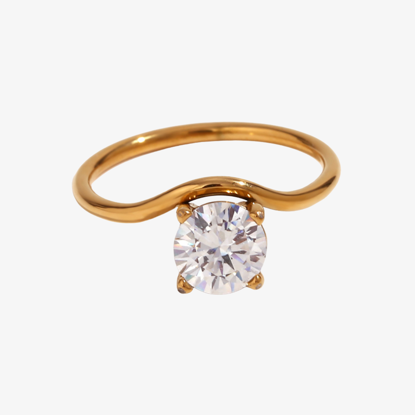 Aria Curved Diamond Gold Ring